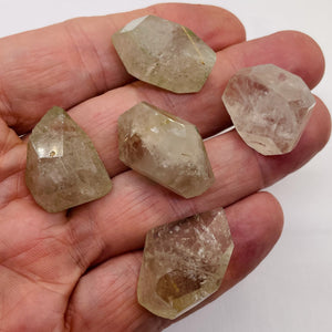 Rutilated Quartz Faceted Nugget Beads| 30x20 to 21x13mm | Clear, White| 5 Beads|