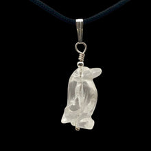 Load image into Gallery viewer, Darling! Clear Quartz Penguin with Sterling Silver Pendant 509273QZS
