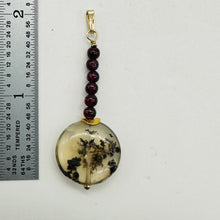 Load image into Gallery viewer, Gemmy Peruvian Opal w/Garnet 14K Gold Filled Pendant | Clear, Red |1 1/4&quot; Long |
