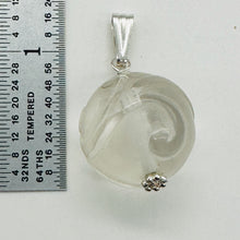Load image into Gallery viewer, Dragon Carved Quartz Sphere Sterling Silver Pendant Necklace| 20mm| 1 1/4&quot; long|
