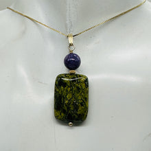 Load image into Gallery viewer, Rare Russian Jasper Charoite Pendant Green Purple Reptile 25x18mm 1.75"
