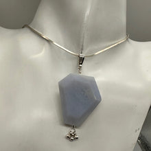 Load image into Gallery viewer, Chalcedony Druzy Designer Cut Sterling Silver Pendant | 2&quot; Long | Blue |
