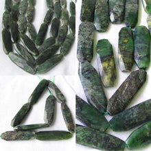 Load image into Gallery viewer, Green Isles Jade Faceted Art Cut Pendant Beads | 49x14x7mm | 2 Beads |
