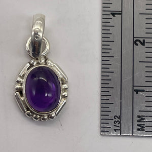 Amethyst Sterling Silver Drop Pendant | 3/4" Long | Purple | 1 Pendant |