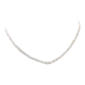 Dazzle 17cts White Sapphire Faceted 8 inch Bead Strand | 2.5x1.5-2x1mm | 3294HS