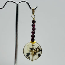 Load image into Gallery viewer, Gemmy Peruvian Opal w/Garnet 14K Gold Filled Pendant | Clear, Red |1 1/4&quot; Long |
