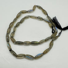 Load image into Gallery viewer, Natural Blue Flash Labradorite Flat Oval Bead Strand 16" 49 Beads Canada

