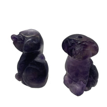 Load image into Gallery viewer, Faithful 2 Natural Amethyst Carved Dog Animal Beads | 22x15x15mm | Purple
