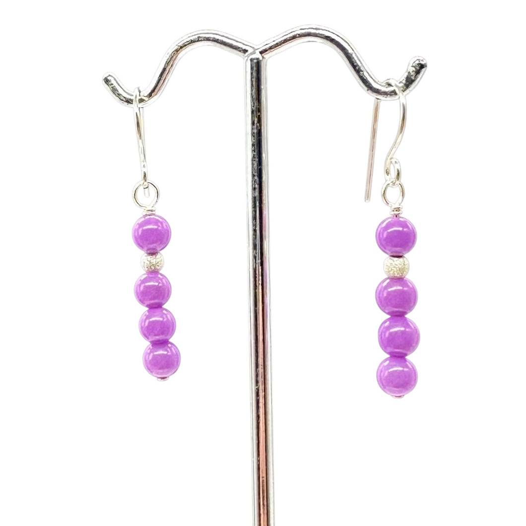 Phosphosiderite Dangle Sterling Silver Earrings | 1 1/24