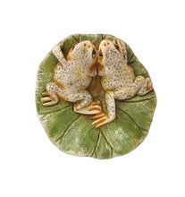 Load image into Gallery viewer, Work of Art Carved Loving Frogs Pendant Bead 5657B | 35x36x8mm | Cream, Green, Brown
