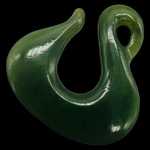 Load image into Gallery viewer, Hand Carved Genuine Jade Maori "Power" Fishhook Pendant Bead
