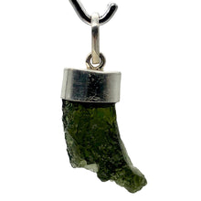 Load image into Gallery viewer, Blue Green Moldavite Pendant 26x12x8mm | 1 1/2" long
