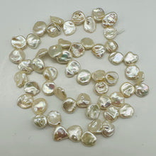 Load image into Gallery viewer, Natural Keshi Freshwater Pearl Half Strand Creamy White 26 Rose Petal Pearls
