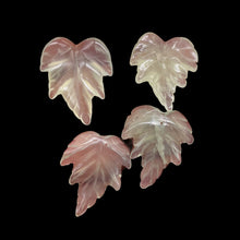 Load image into Gallery viewer, Carved Serpentine New Jade Leaf Bead Set | 28x23x4 to 24x24x4mm | 4 Beads |
