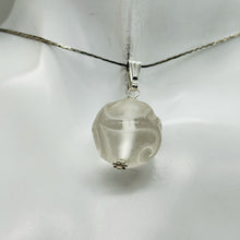 Load image into Gallery viewer, Dragon Carved Quartz Sphere Sterling Silver Pendant Necklace| 20mm| 1 1/4&quot; long|
