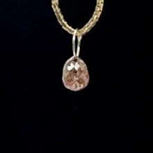 Load image into Gallery viewer, Champagne Diamond Faceted .52ct Briolette Pendant| 5x3.3mm|Pink tint| 1 Pendant
