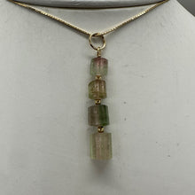 Load image into Gallery viewer, Natural Watermelon Tourmaline 14K Gold Filled Pendant | Pale Green, Clear, Pink|
