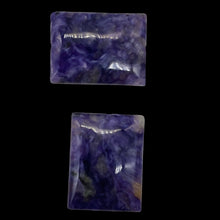 Load image into Gallery viewer, 80cts of Rare Rectangular Pillow Charoite Beads | 2 Beads | 25x19x8mm |
