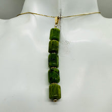Load image into Gallery viewer, Nephrite Jade 14K Gold Filled Pendant | Green | 2 1/2&quot; Long |
