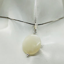 Load image into Gallery viewer, Gemmy Peruvian Opal Sterling Silver Pendant | White |1 1/4&quot; (Long) | 20mm |
