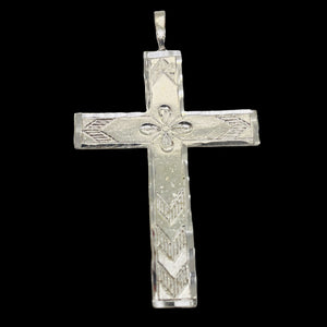 Sterling Silver Unique Designer Cross | 2" Long | Silver | 1 Pendant