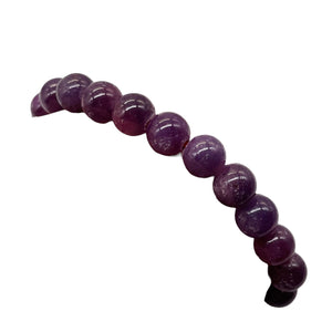 Ruby Round Bead Stretch Bracelet | 8mm | Red, Purple | 1 Bracelet |