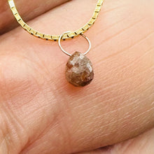 Load image into Gallery viewer, Champagne Diamond Faceted .52ct Briolette Pendant| 5x3.3mm|Pink tint| 1 Pendant
