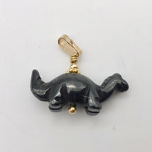 Load image into Gallery viewer, Hematite Diplodocus Dinosaur with 14K Gold-Filled Pendant 509259HMG
