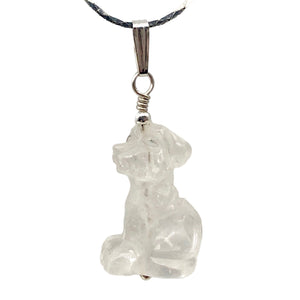 Semi Precious Stone Jewelry Faithful Dog Pendant Necklace of Quartz/Silver