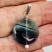 Load image into Gallery viewer, Fluorite Aurora Borealis Sterling Silver Pendant | 1 1/4&quot; Long | Blue/Purple |
