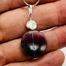 Load image into Gallery viewer, Fluorite Aurora Borealis Sterling Silver Pendant | 1 1/2&quot; Long | Blue/Purple |
