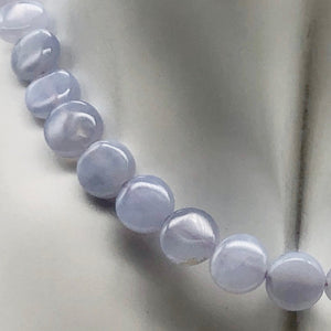 AAA Blue Chalcedony 8x3 Coin Bead Strand
