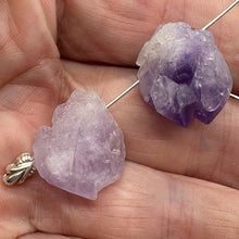 Load image into Gallery viewer, Amethyst Natural Crystals Parcel | 21x18x15 and 21x18x14mm | Purple | 2 Beads |
