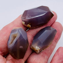 Load image into Gallery viewer, Chrysocolla Agate Faceted Free Form 3 Beads| 38x19 to 33x16mm | Lavender Clear |
