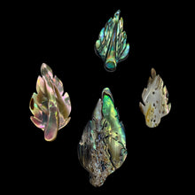 Load image into Gallery viewer, Abalone Leaf Pendant Beads | 21x10x2.5 - 32x20x2.5mm | Purple Blue |  Bead(s)
