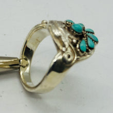 Load image into Gallery viewer, Turquoise Native Design Sterling Silver Ring | Size 7 | Blue, Silver | 1 Ring |
