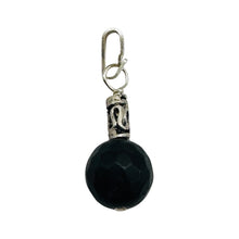 Load image into Gallery viewer, Black Stone Africa Sterling Silver Pendant Matte Black Handmade USA 1 Inch
