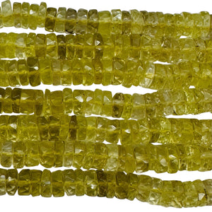 Citrine from Brazil Faceted Rondelle 8* Strand | 6x2mm | Yellow | 85 Beads |