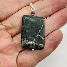 Load image into Gallery viewer, Tsunami Stone and Garnet14K Gold Filled Pendant | 35x25x7.5mm | Green, Red |
