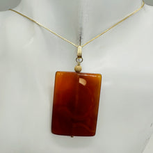 Load image into Gallery viewer, Carnelian Rectangle Cut Pendant | 2&quot; Long | 37x24mm (Carnelian) | Orange |
