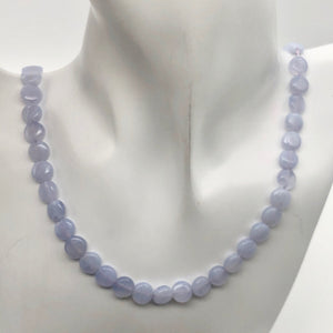 AAA Blue Chalcedony 8x3 Coin Bead Strand