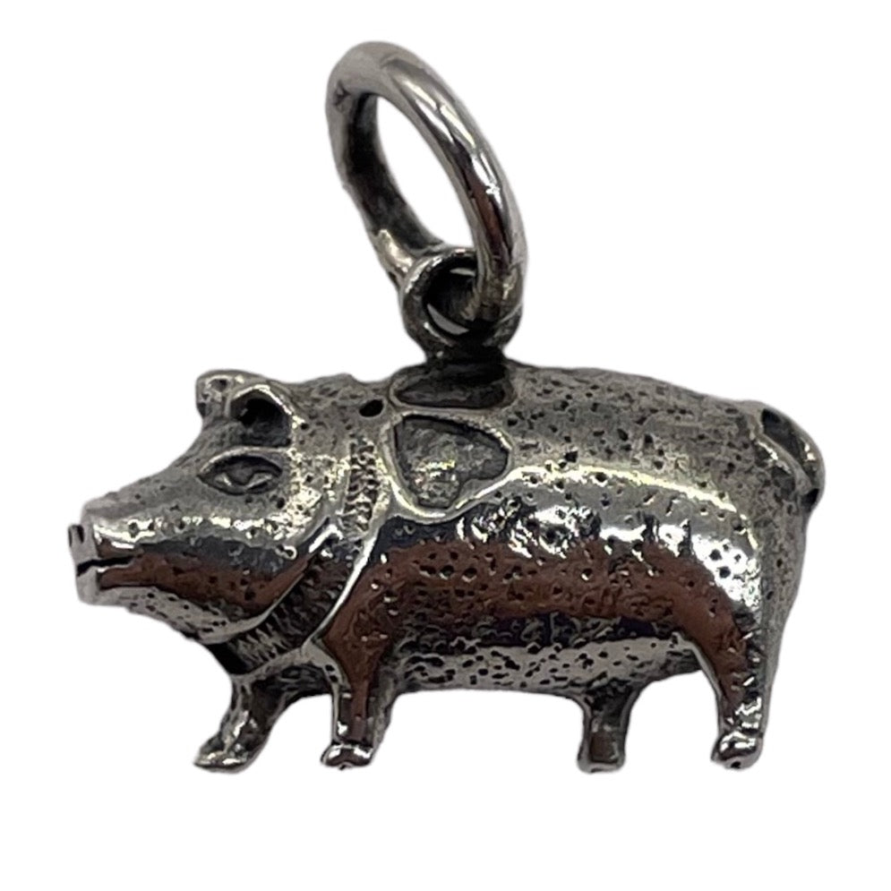 Lucky Pig Sterling Silver Charm | 1/2