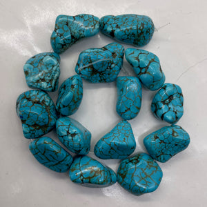 Turquoise Howlite Nugget Bead Strand 110171D