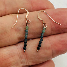 Load image into Gallery viewer, Sapphire AAA Faceted Bead Rose Gold Earrings | Blue, Dark Blue | 1 1/4" |
