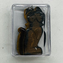 Load image into Gallery viewer, Tiger Eye Stone Kitty Cat Pendant Necklace | 1 1/2&quot; Long | Bronze |
