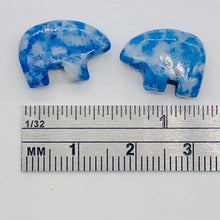 Load image into Gallery viewer, 2 Roar Hand Carved Natural Lapis Bear Beads 9252LP | 15x12x4mm | Blue and White
