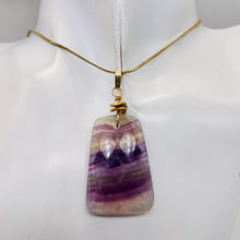 Load image into Gallery viewer, Fluorite 14K Gold Filled Wire Wrap Trapezoid Pendant| 2&quot; Long | Purple, Clear |
