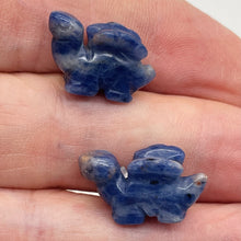 Load image into Gallery viewer, 2 Sodalite Dinosaur Stegosaurus Animal Beads | 21x11x8mm | Blue White
