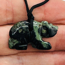Load image into Gallery viewer, Kambaba Stone Panda Bear Pendant Necklace | 3/4&#39; Long | Green, Black | 1 Pendant
