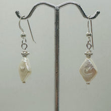 Load image into Gallery viewer, White Freshwater Pearl Dangle Earrings Sterling Silver 14x10mm 1.25 Inch
